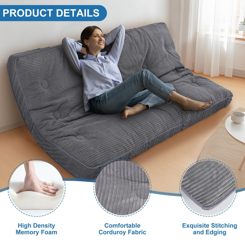 Alwyn Home Daybed Folding Futon Mattress Twin Size Thick Futons Sofa Couch Bed For Adults Frame Not Included Wayfair